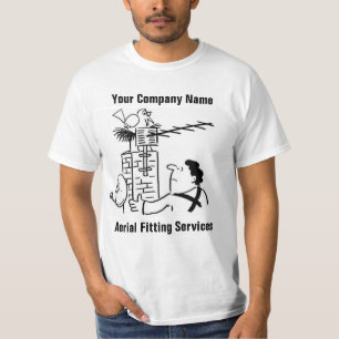 Dienstleistungen für Antennenmontage Cartoon-T-Shi T-Shirt
