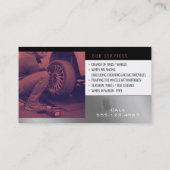 Dienstleistungen für den Reifenspeicher | Fahrzeug Visitenkarte (Rückseite)