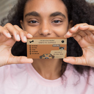 Dienstleistungen für Haustiere Visitenkarte