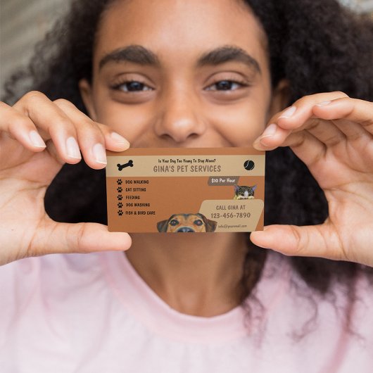 Dienstleistungen für Haustiere Visitenkarte