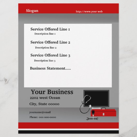 Dienstleistungen und Reparatur von Computertechnik Flyer (Vorne)