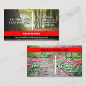 Dienstleistungen von Bäumen und Steinarbeiten Visitenkarte (Vorne/Hinten)