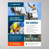 Dienstleistungen von elektrischen Unternehmern Poster (Vorne)