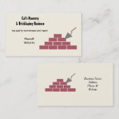 Dienstleistungen von Mauerwerk und Mauerwerk Visitenkarte (Vorne/Hinten)