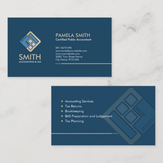 Dienstleistungen von Wirtschaftsprüfern - Indigobl Visitenkarte (Vorne/Hinten)