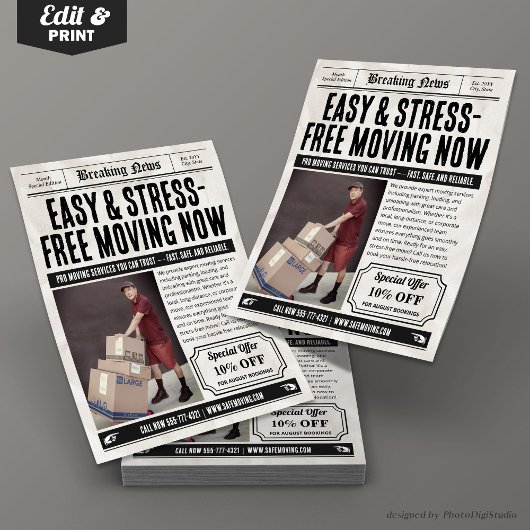 Dienstleistungen von Zeitungen, Flyern, Retro-Verp Flyer