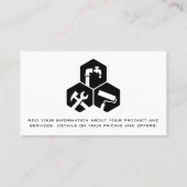 Dienstleistungen von Zimmermannschaften | Metallis Visitenkarte (Rückseite)