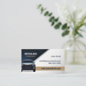 Dienstleistungen zur Reinigung von Auto im Auto Visitenkarte (Stehend Vorderseite)