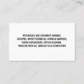 Dienstleistungen zur Reinigung von Beruflichem Gel Visitenkarte (Rückseite)