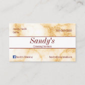 Dienstleistungen zur Reinigung von Goldmarmor Visitenkarte (Vorderseite)