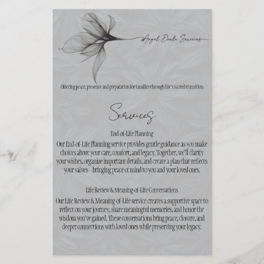 Dienstleistungsmenü Flyer (Vorne)