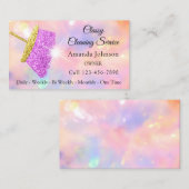 Dienstmädchen für klassische Reinigung Pink Hologr Visitenkarte (Vorne/Hinten)