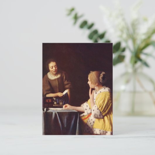 Dienstmädchen von Johannes Vermeer Postkarte (Stehend Vorderseite)