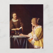 Dienstmädchen von Johannes Vermeer Postkarte (Vorderseite)
