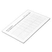 Dienstplan der Mitarbeiter Notizblock (angewinkelt)