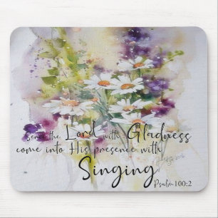 Dient dem Herrn mit Freude floral  Mousepad