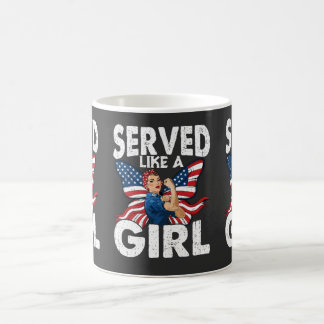 Diente wie ein Mädchen Weibliche Veteranin Militär Kaffeetasse