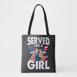 Diente wie ein Mädchen Weibliche Veteranin Militär Tasche