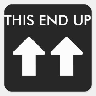 Dies endet mit dem weißen Pfeil Quadratischer Aufkleber