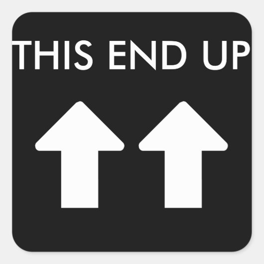 Dies endet mit dem weißen Pfeil Quadratischer Aufkleber (Vorderseite)