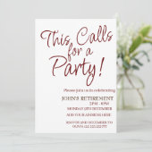 Dies erfordert ein Party, das die Details der Rent Einladung (Stehend Vorderseite)