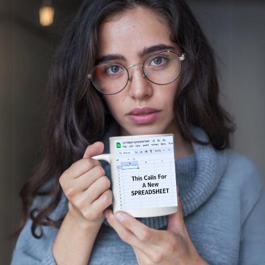 Dies erfordert eine neue Tabellenkalkulation - ein Kaffeetasse