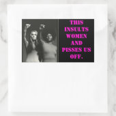 DIES FÜHRT ZU FRAUEN UND VERSCHWINDET UNS. RECHTECKIGER AUFKLEBER (Tasche)