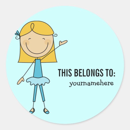 DIES GEHÖRT ZU Girly Ballerina Sticker (Vorderseite)