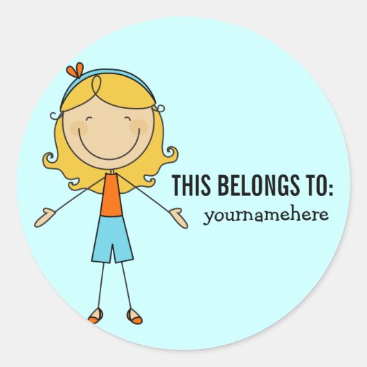 DIES GEHÖRT ZUM Aufkleber für ein Mädchen (Vorderseite)