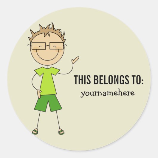 DIES GEHÖRT ZUM Aufkleber für einen Jungen (Vorderseite)