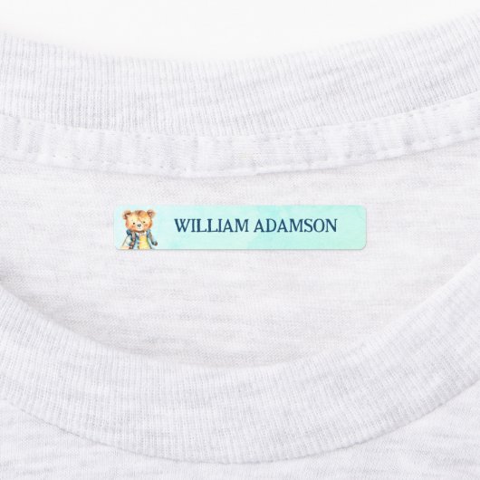 Dies gehört zum niedlichen Teddy der ersten Klasse Etiketten (Befestigt)