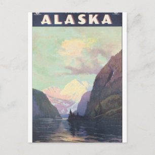Dies ist Alaska Vintage-Reiseplakat-Kunstwerk Postkarte