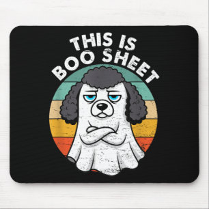 Dies ist Boo Sheet Schwarzer Pudel Hund Retro Hall Mousepad