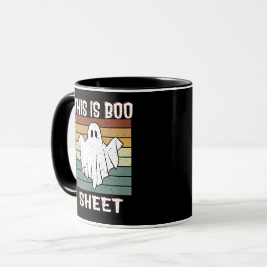 Dies ist das boo-Sheet-Ghost-Retro-Halloween Tasse (Vorderseite Links)