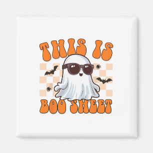 Dies ist das Bootschild Ghost Groovy Halloween Kos Magnet