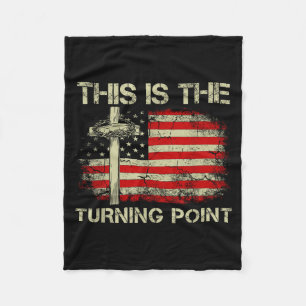 Dies ist der Wendepunkt Glaube Kreuz uns Flagge Pa Fleecedecke