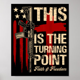 Dies ist der Wendepunkt Glaube Kreuz uns Flagge Pa Poster