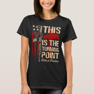 Dies ist der Wendepunkt Glaube Kreuz Us Flagge Pat T-Shirt