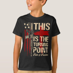Dies ist der Wendepunkt Int Faith Kreuz Us Flagge T-Shirt