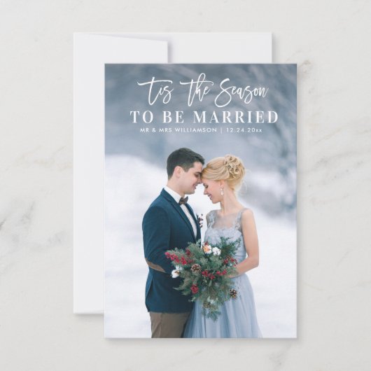 Dies ist die Hochzeitsankündigung für die Saison Dankeskarte (Vorderseite)