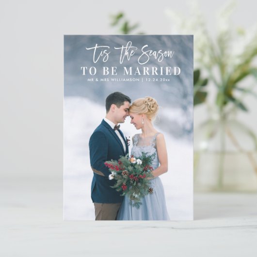 Dies ist die Hochzeitsankündigung für die Saison Dankeskarte (Stehend Vorderseite)