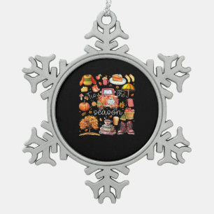 Dies ist die Jahreszeit, die der Kürbis zum Herbst Schneeflocken Zinn-Ornament