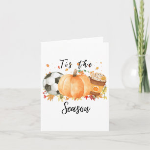 Dies ist die Jahreszeit für Herbstsoccer Pumpkins Karte