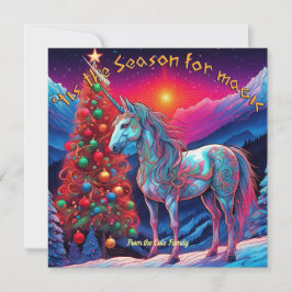 Dies ist die Jahreszeit für Magie, Einhorn, Urlaub Feiertagskarte