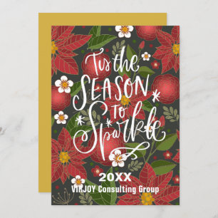 Dies ist die Jahreszeit, in der das Red Poinsettia Feiertagskarte