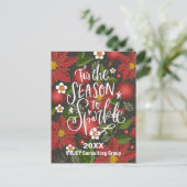 Dies ist die Jahreszeit, in der das Red Poinsettia Postkarte (Stehend Vorderseite)