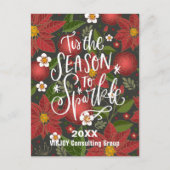 Dies ist die Jahreszeit, in der das Red Poinsettia Postkarte (Vorderseite)