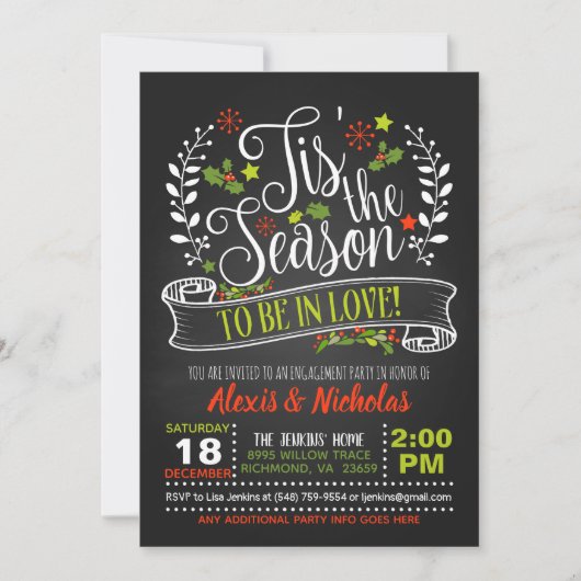 Dies ist die Jahreszeit in der Liebe Verlobung Ein Einladung (Vorderseite)