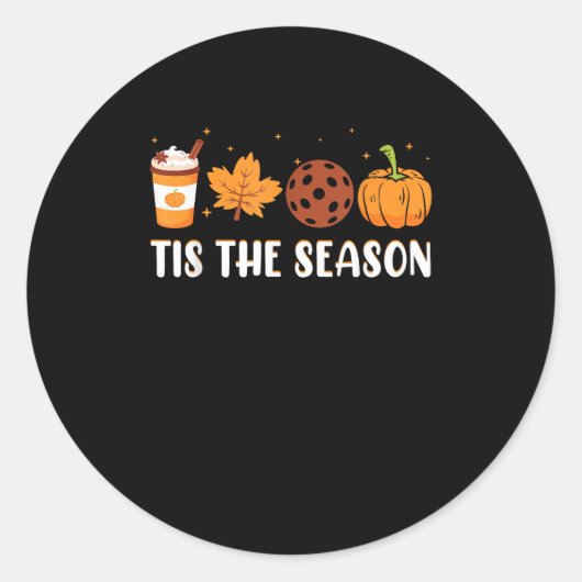 Dies ist die Jahreszeit Kaffee Fall Pickleball und Runder Aufkleber (Vorderseite)