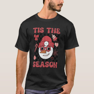 Dies ist die Jahreszeit Niedlich Snowman Retro Gro T-Shirt